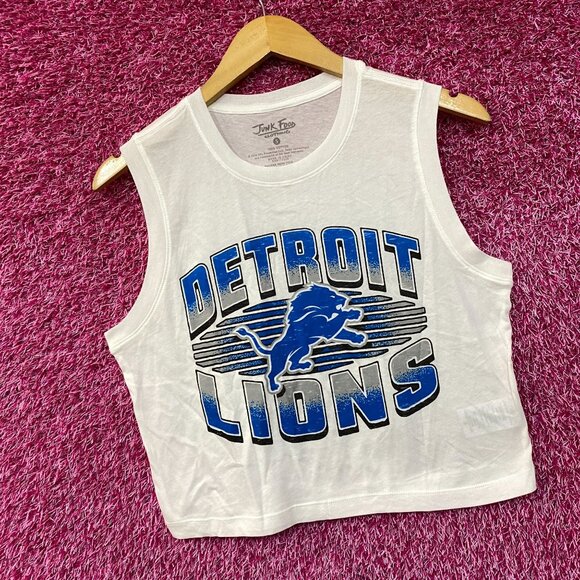 Junk Food NFL Detroit Lions Cropped Sleeveless T-Shirt Small - Picture 3 of 4